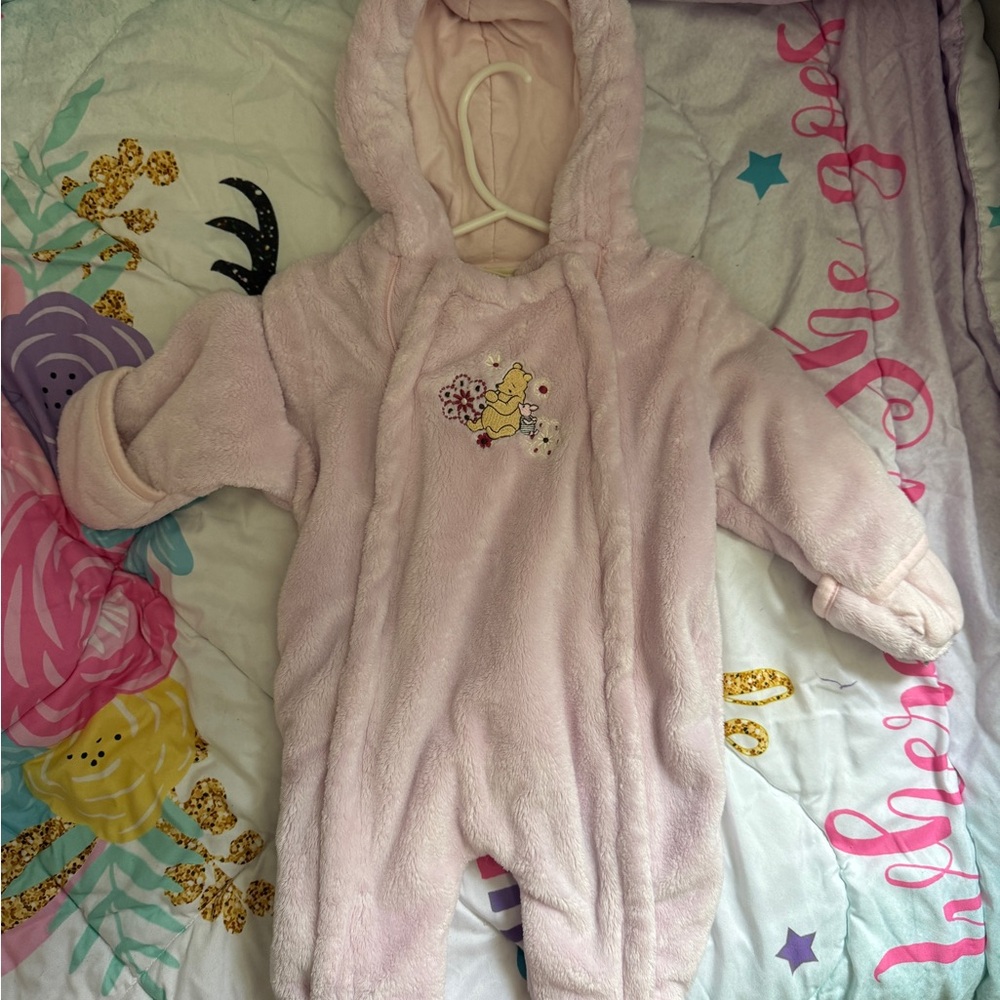 Disney Pink Hooded Baby Footie